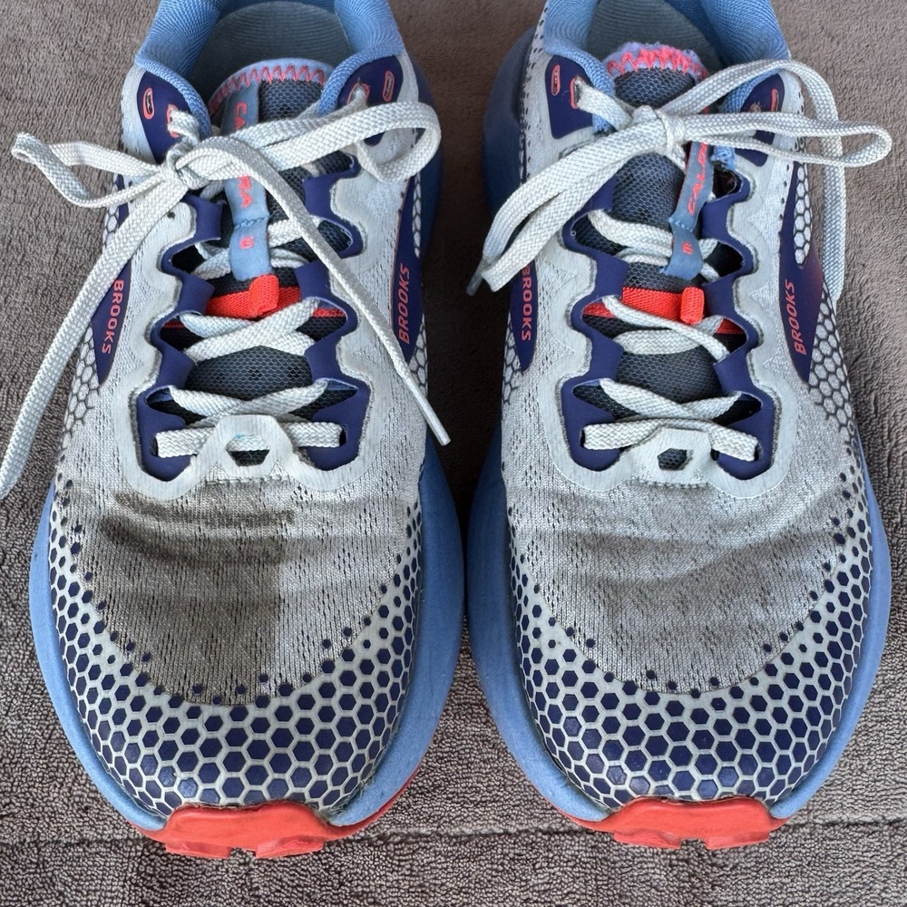 Size‎ 8 - Brooks Womens Caldera 6 Trail Shoes Blue Gray Red - Picture 3 of 15